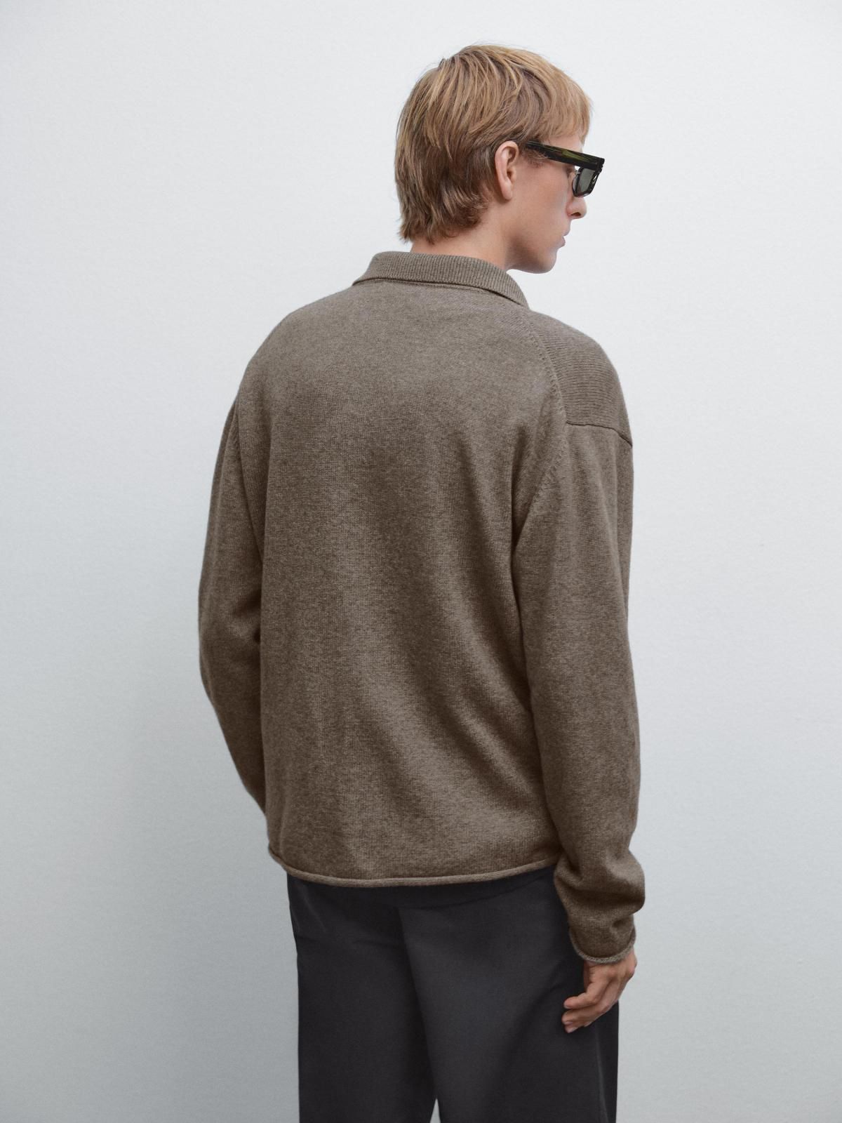 마시모두띠 코튼블렌드 버튼업 포켓 폴로 니트 가디건 0961/395 DARK KHAKI - 상세 이미지 4