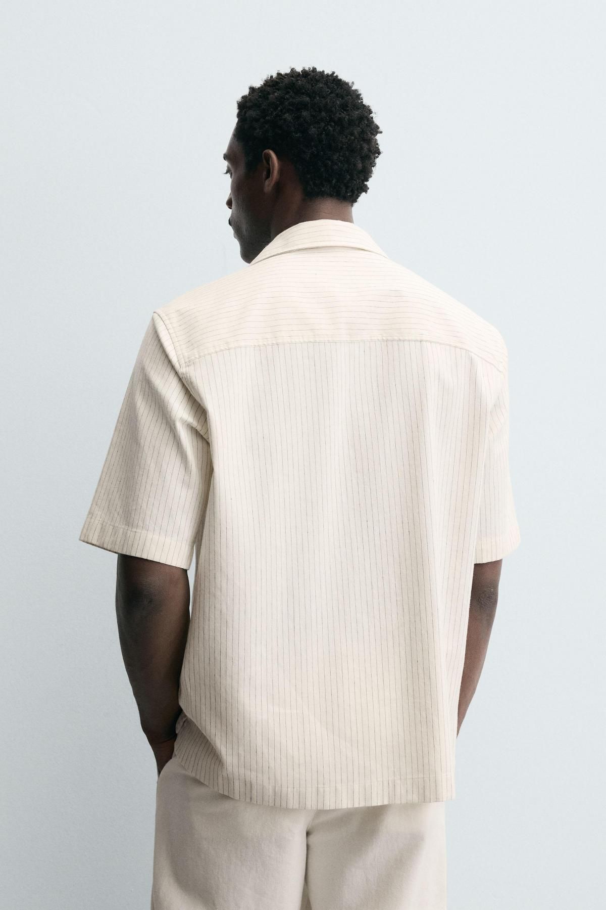 자라 리넨 스트라이프 반팔 셔츠 6757/834 STRIPED - 상세 이미지 4