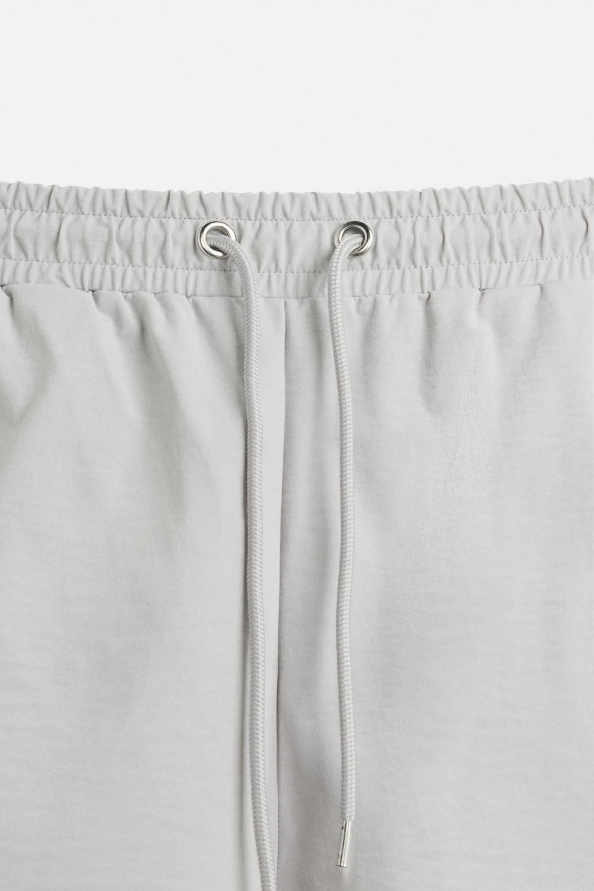 자라 테크니컬 라이트그레이 배색 반바지 8054/411 PEARL GREY 이미지 8