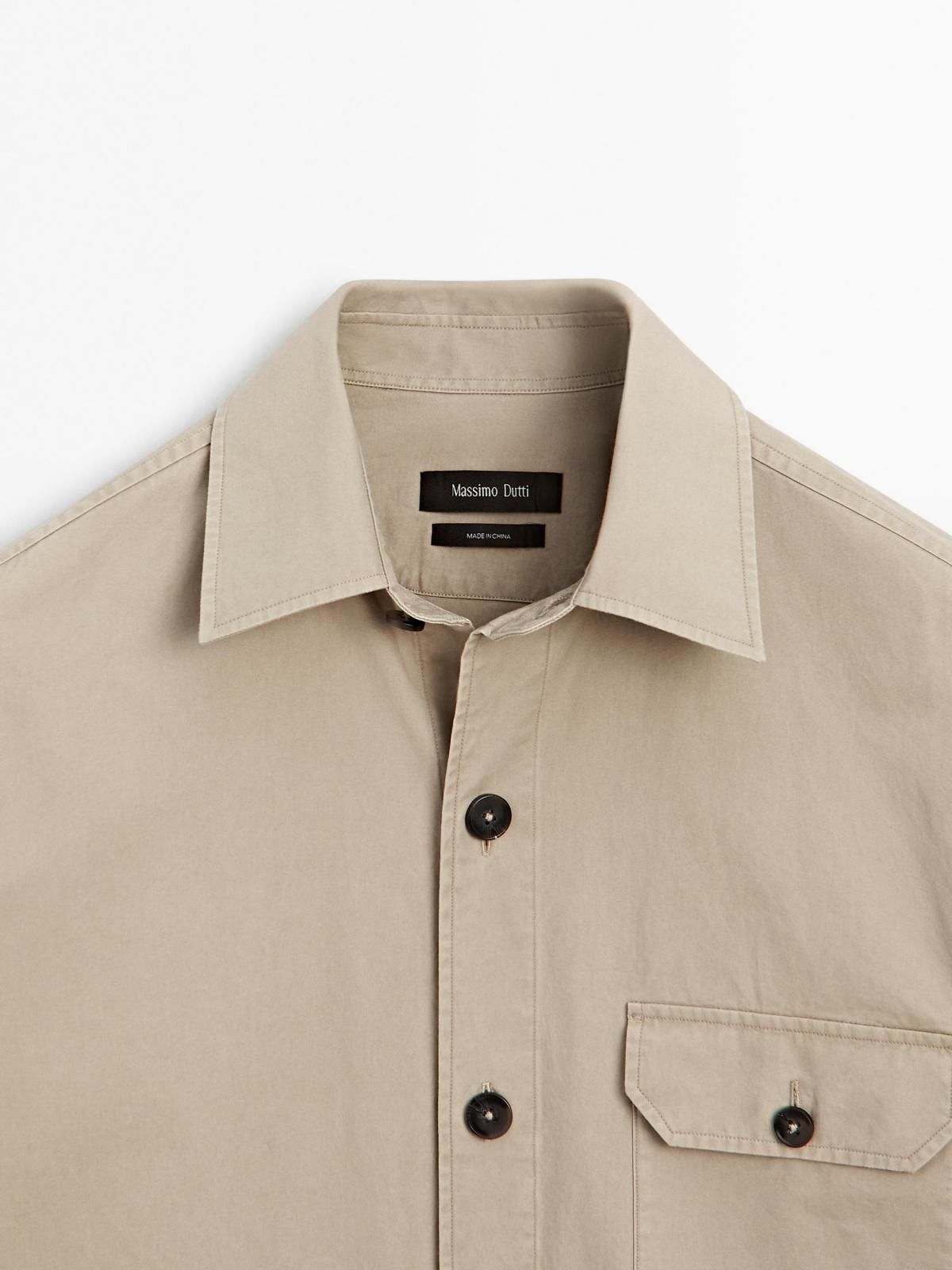 마시모두띠 코튼 포켓 오버셔츠 1777/269 LIGHT BEIGE - 상세 이미지 4