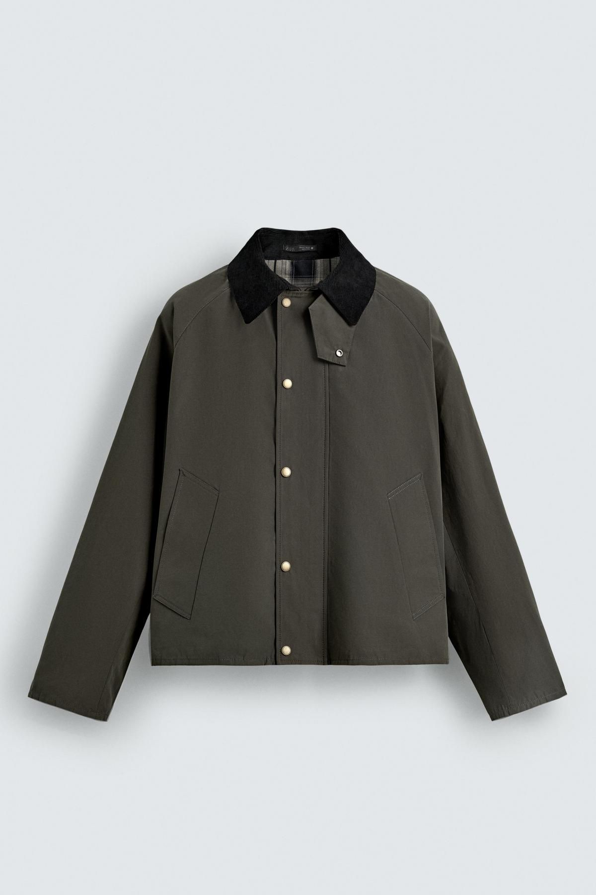 자라 테크니컬 배색카라 릴렉스핏 재킷 7380/220 ANTHRACITE GREY - 메인 이미지