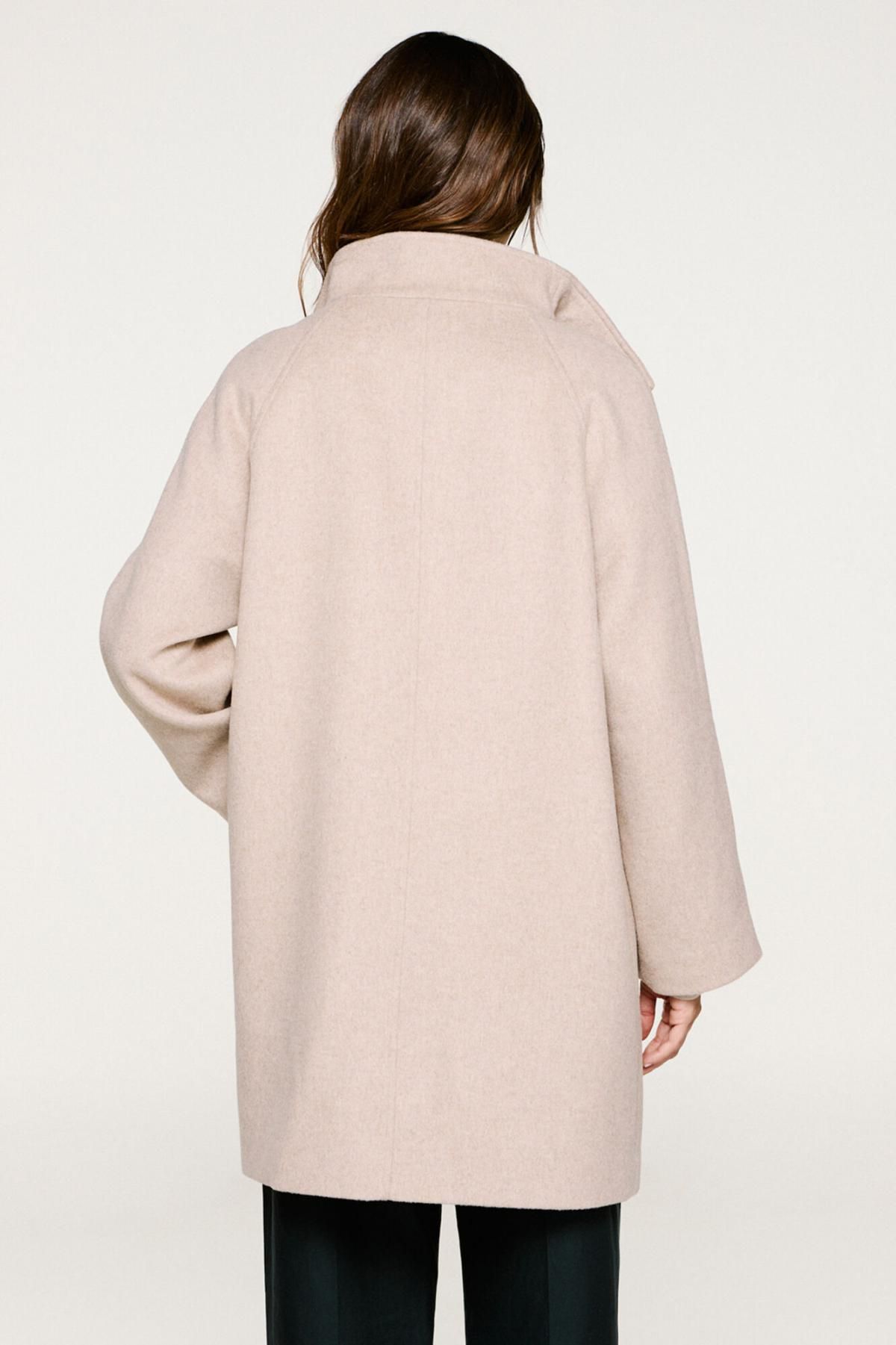셀렉티드 울 하이넥 베이지 롱코트 5242337 BEIGE - 상세 이미지 5