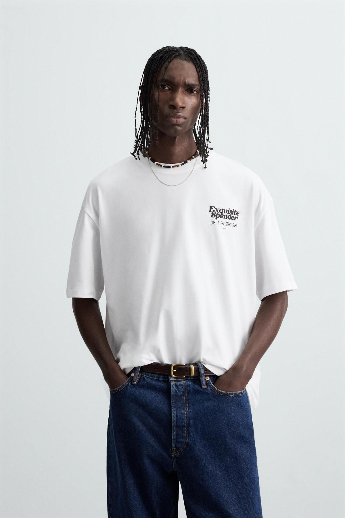 자라 그래픽 오버핏 반팔 티셔츠 0495/319 WHITE - 상세 이미지 3