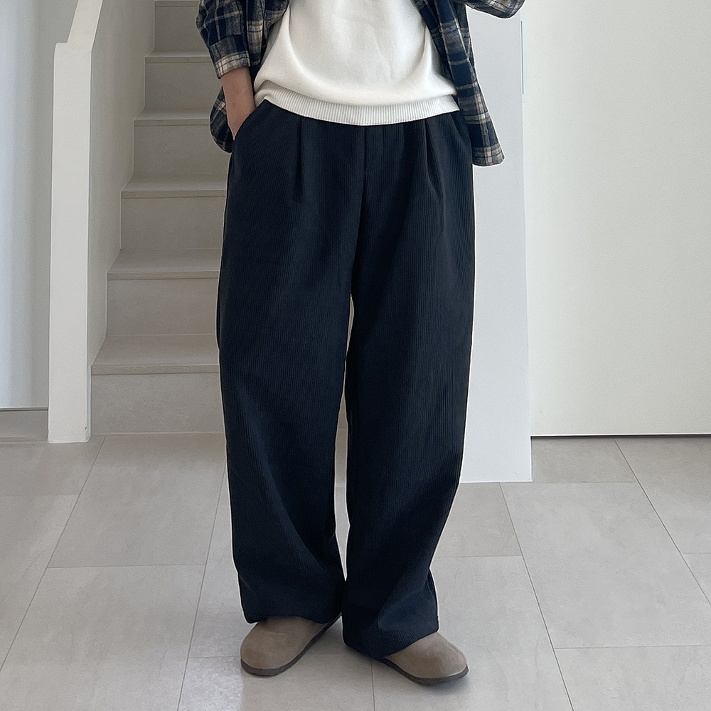 남자 코듀로이팬츠 9부 10부 겨울 골덴 남자 기모 바지 제품 이미지