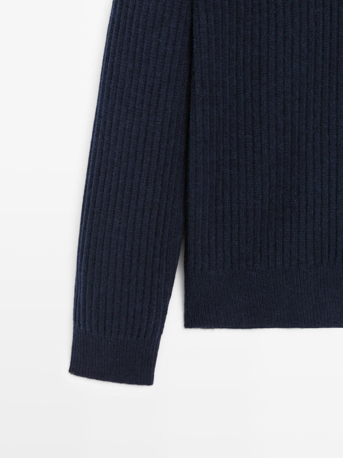 마시모두띠 울블렌드 네이비 집업 니트 가디건 1073/231 NAVY BLUE 이미지 8