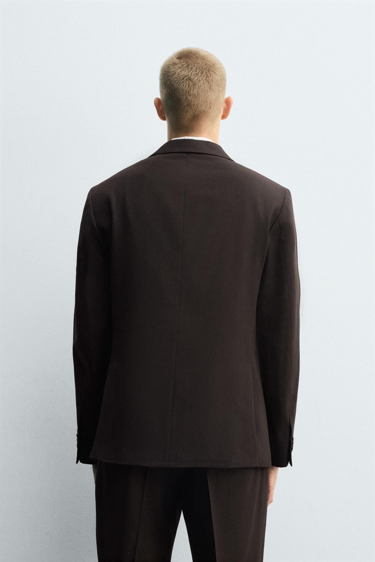 자라 클래식 울블렌드 테일러드 블레이저 5746/557 BROWN - 상세 이미지 4