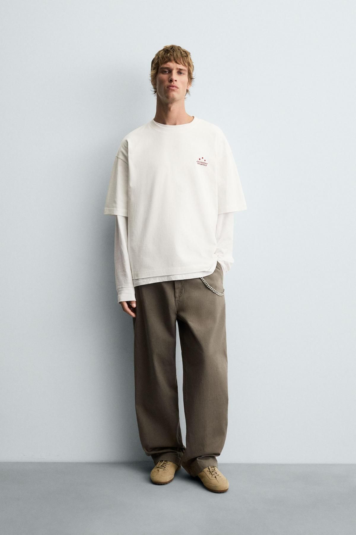 자라 포토 그래픽 프린트 레터링 반팔 티셔츠 3665/314 OYSTER-WHITE - 상세 이미지 2