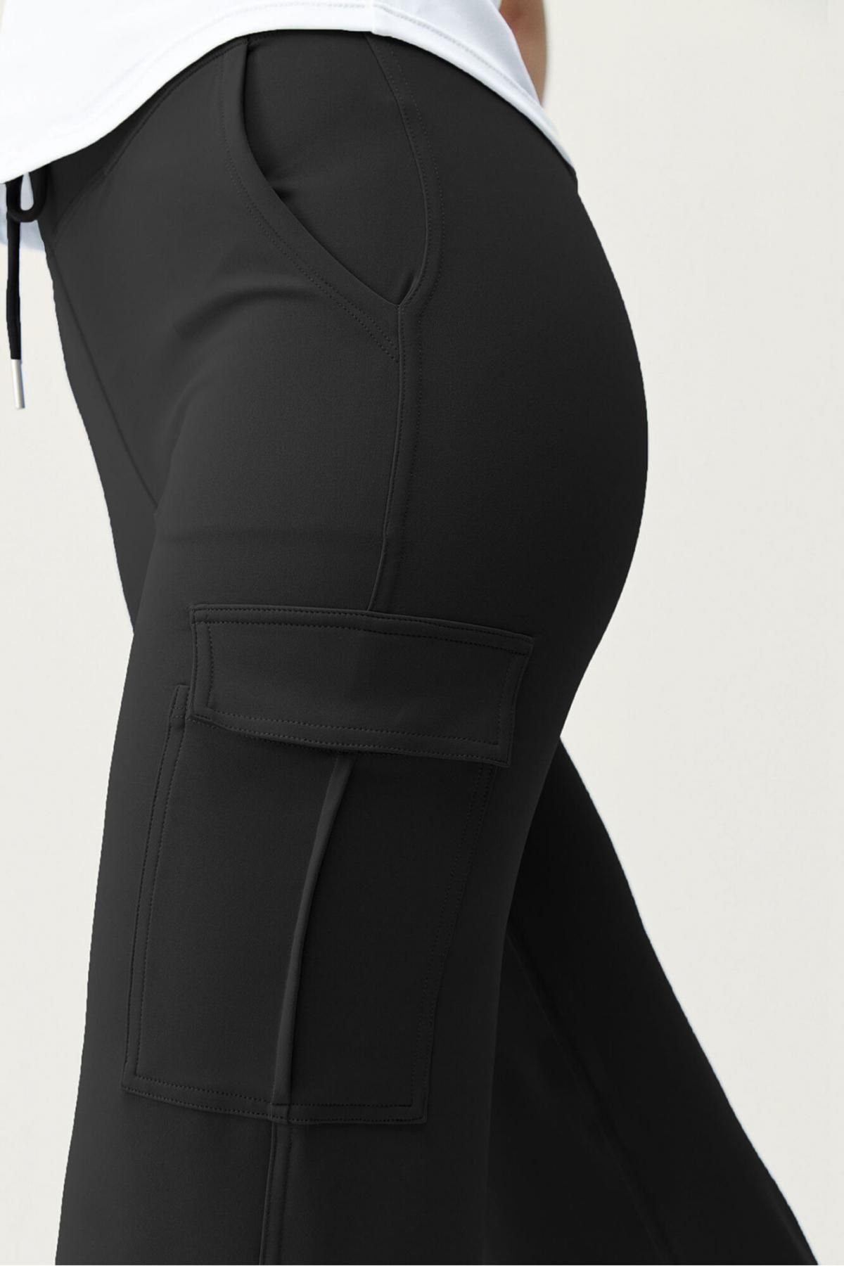 본리빙요가 블랙 스트레이트핏 카고 팬츠 4233656 NEGRO - 상세 이미지 3