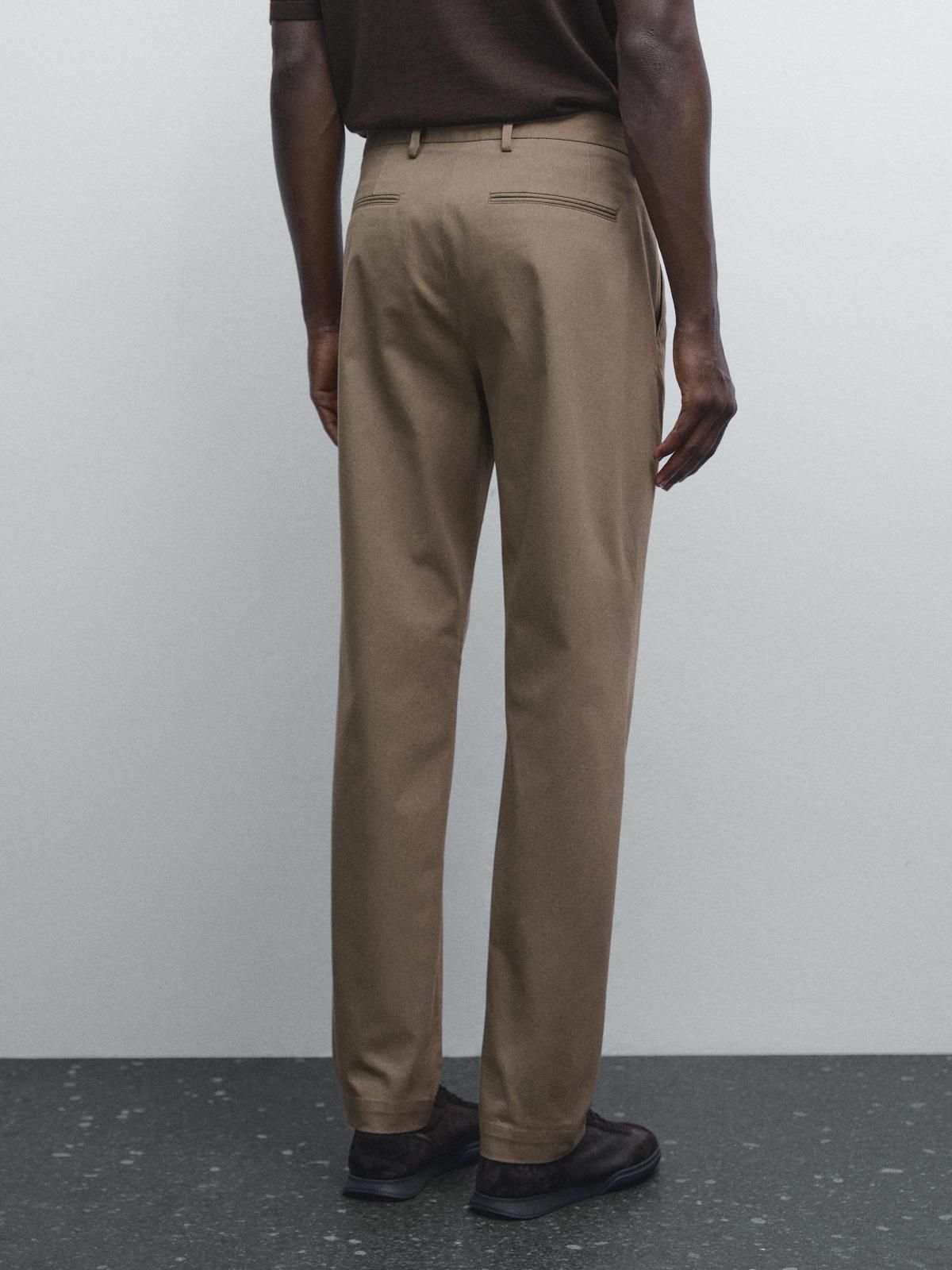 마시모두띠 슬림핏 코튼블렌드 테일러드 슬랙스 팬츠 0023/006 KHAKI - 상세 이미지 3