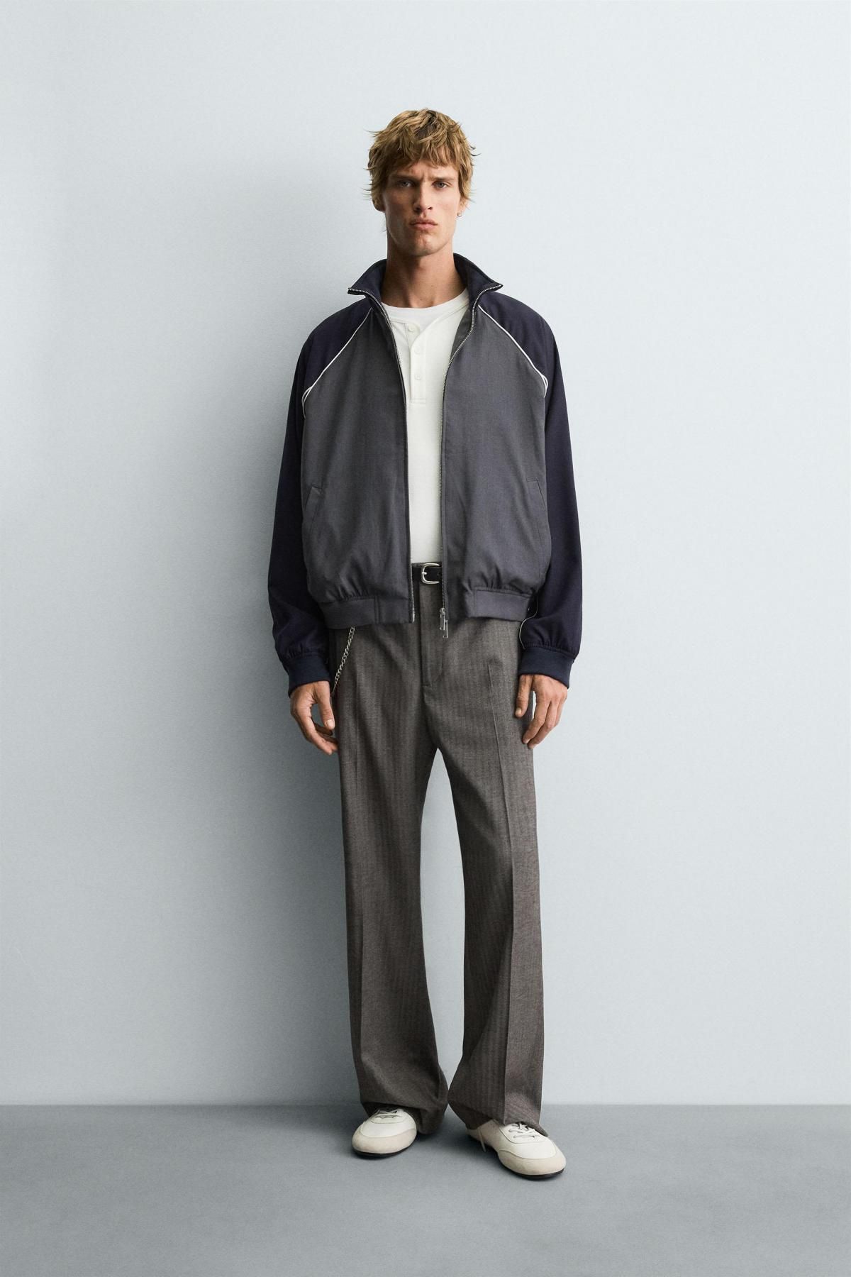 자라 테크니컬 배색 블록 집업 재킷 3715/705 BLUE / GREY - 상세 이미지 2