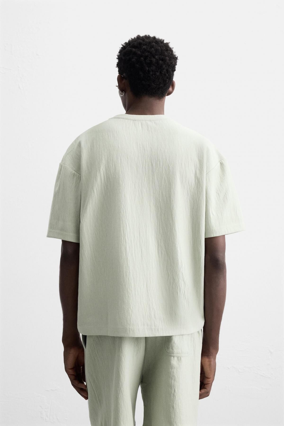 자라 텍스처 릴렉스핏 티셔츠 3992/405 BLUE / GREY - 상세 이미지 4