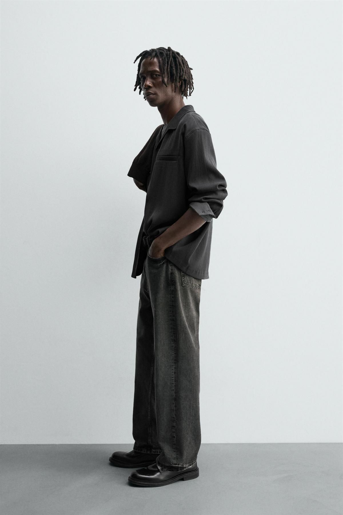 자라 테크니컬 워시드 플루이드 롱슬리브 셔츠 1437/227 ANTHRACITE GREY - 상세 이미지 5
