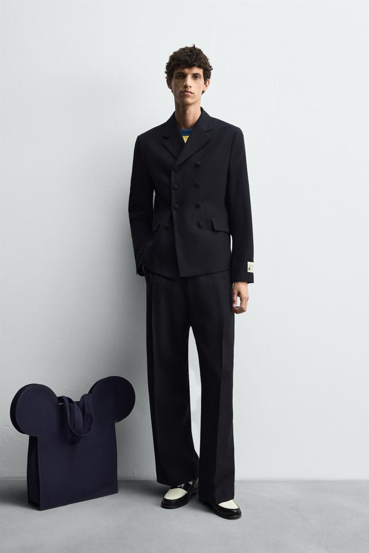 자라 울블렌드 더블브레스트 블레이저 X 해리 램버트 디즈니 6413/526 NAVY BLUE - 상세 이미지 2