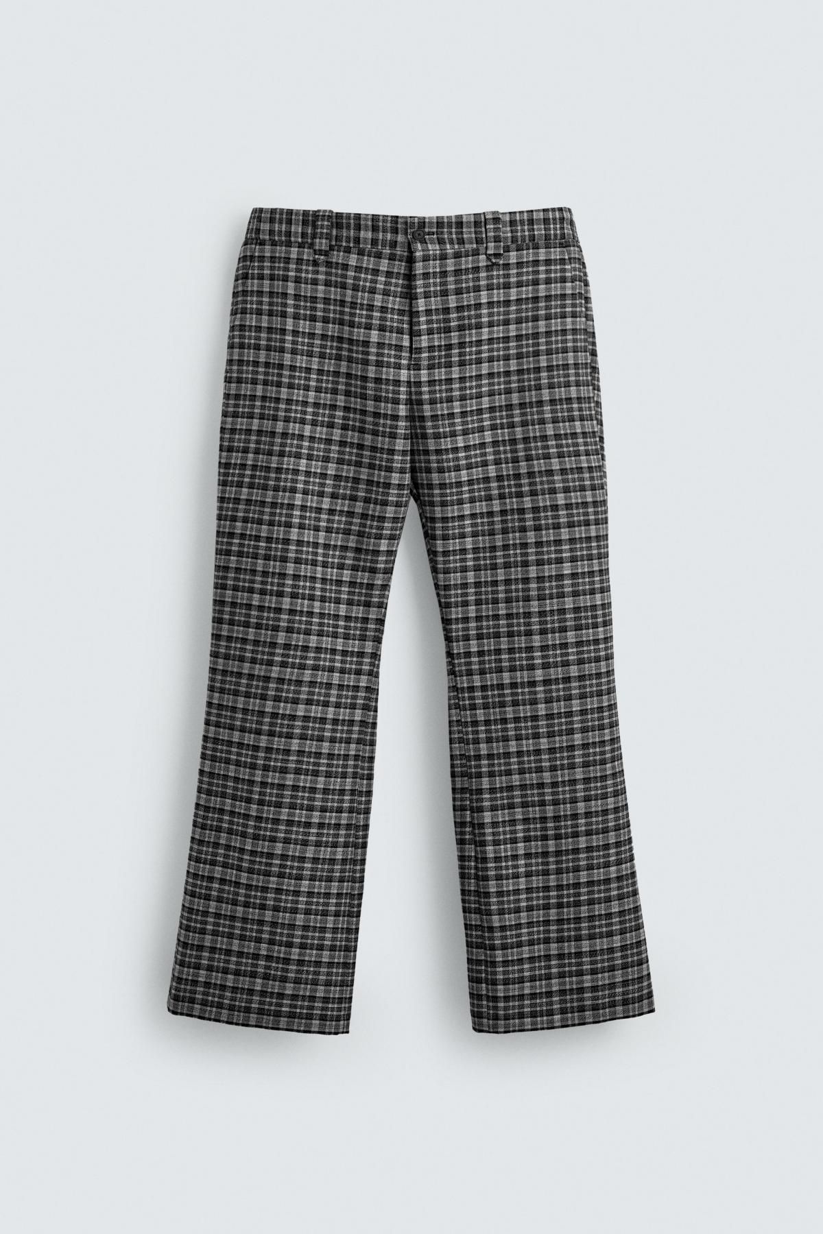자라 체크 부츠컷 테크니컬 울 팬츠 X 해리 램버트 디즈니 6377/601 GREY 이미지 6