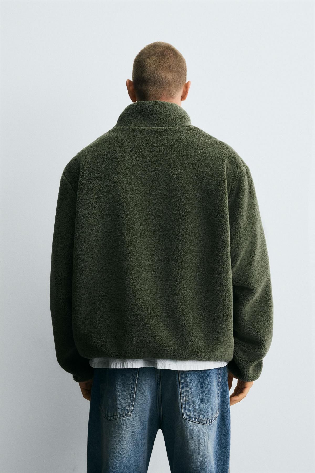자라 테크니컬 플리스 집업 재킷 8281/900 KHAKI - 상세 이미지 4