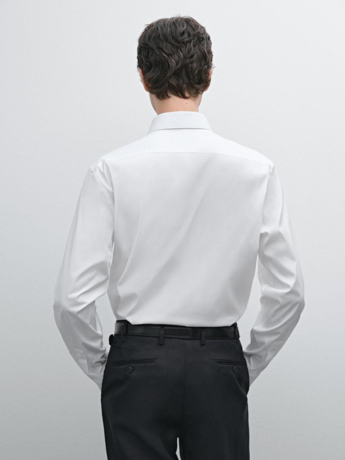 마시모두띠 슬림핏 테크니컬 스트레치 긴팔 셔츠 0104/664 WHITE - 상세 이미지 2