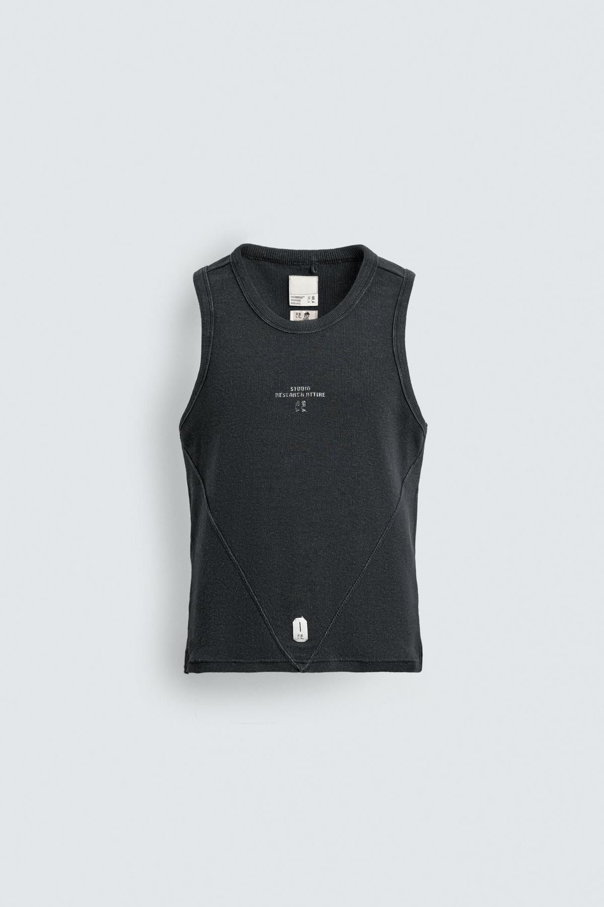 자라 슬림핏 로고 탱크 티셔츠 X SRA 0722/343 NAVY BLUE - 메인 이미지