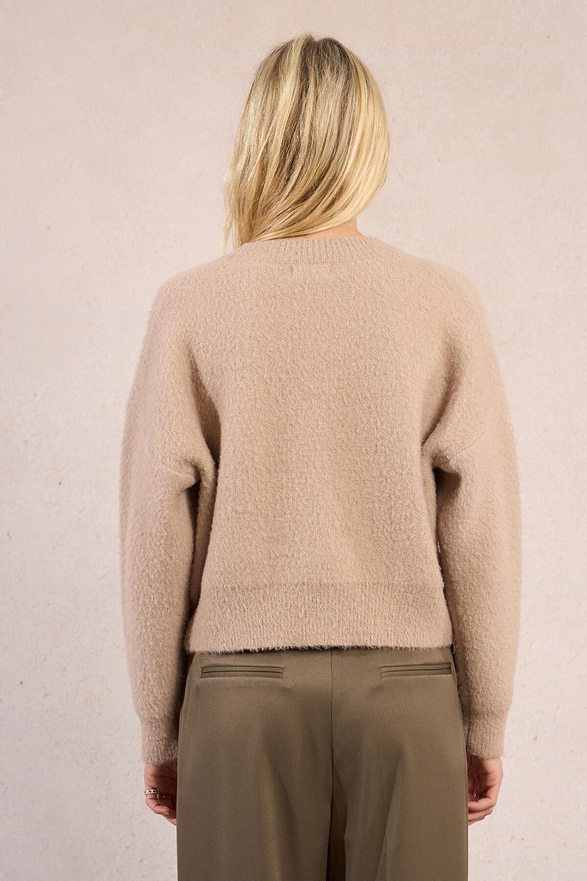 몰리브라켄 하트 디테일 브이넥 버튼 가디건 3762228 BEIGE - 상세 이미지 5
