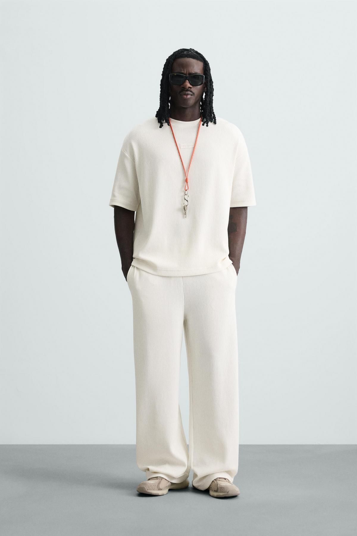 자라 버티컬 텍스처 미니멀 조거 팬츠 0761/398 OYSTER-WHITE - 상세 이미지 2