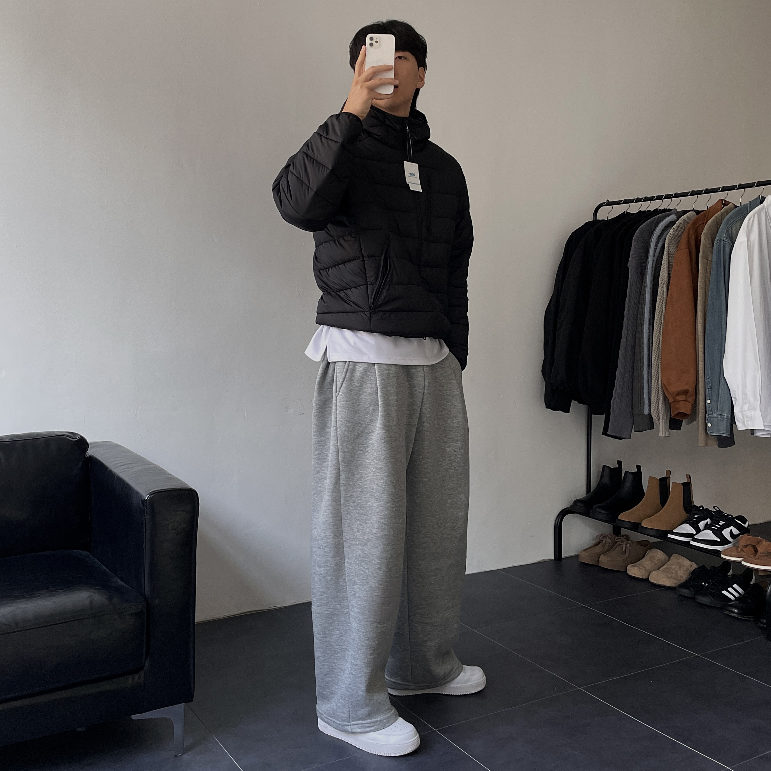 남성기모밴딩바지 스웻팬츠 남자와이드팬츠 - 상세 이미지 4