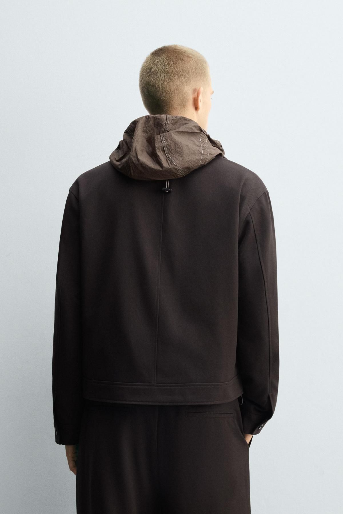자라 테크니컬 레귤러핏 집업 오버셔츠 6861/959 BROWN - 상세 이미지 4