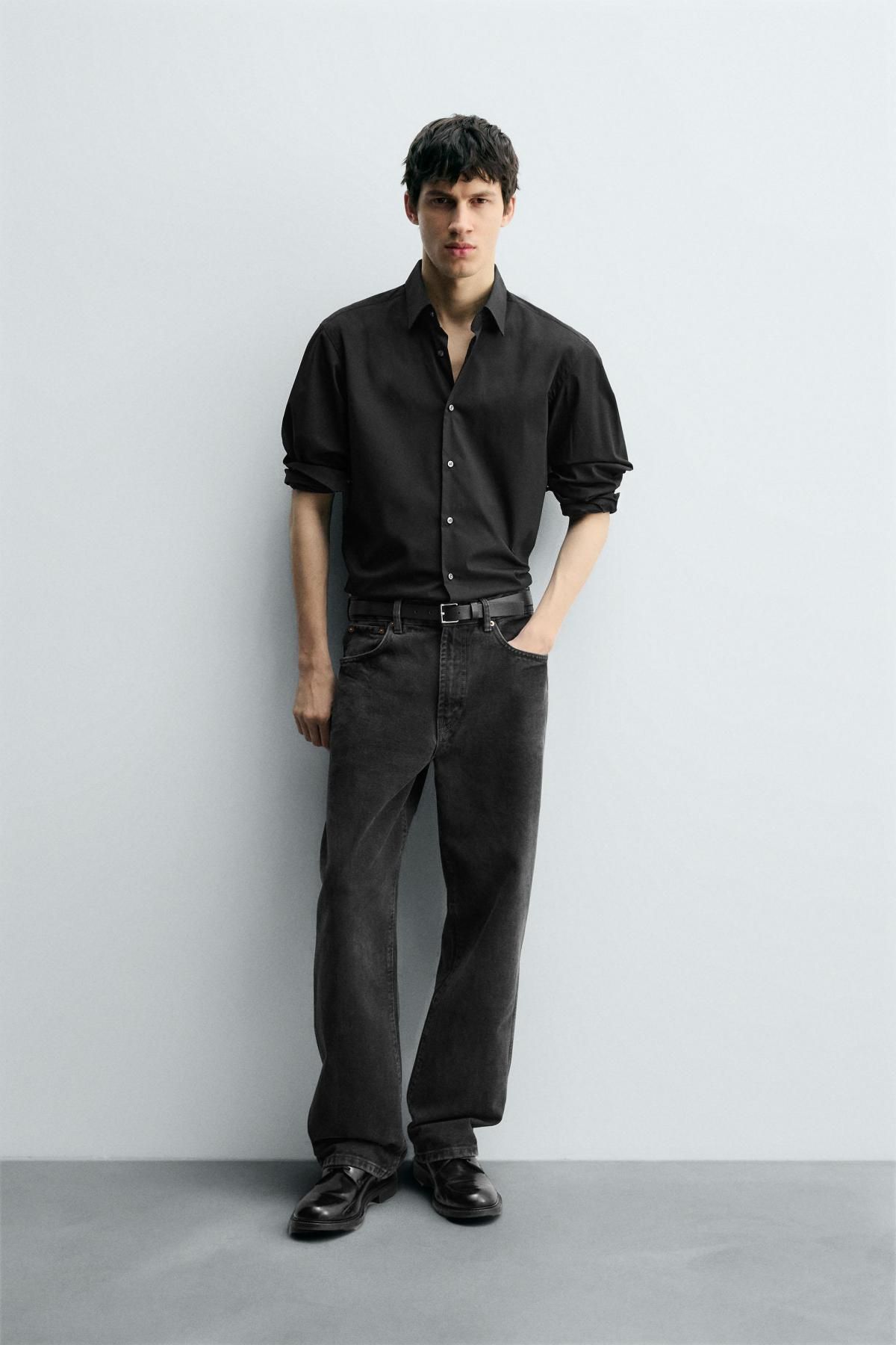 자라 워시드 블랙 릴렉스드 스트레이트핏 청바지 3991/377 CHARCOAL - 상세 이미지 2