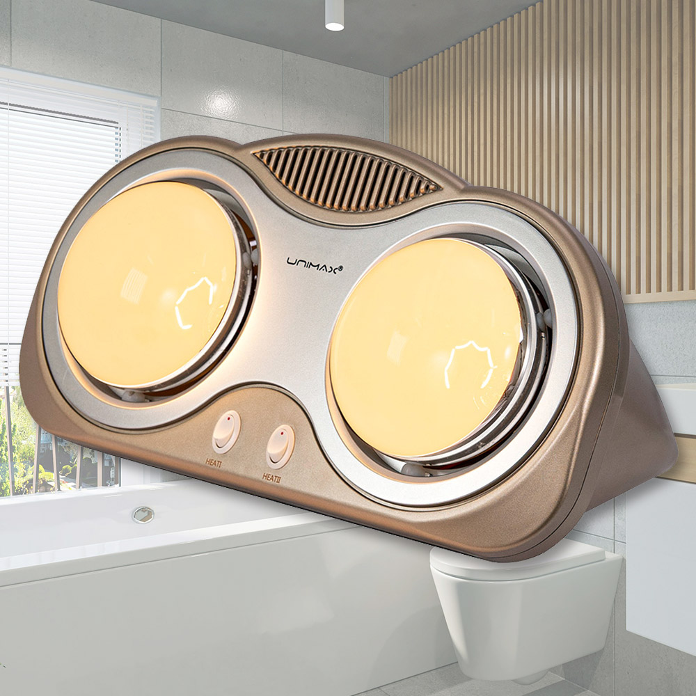 유니맥스 히터 욕실용(시력보호) 2구 UMH-8022BS 겨울 난방