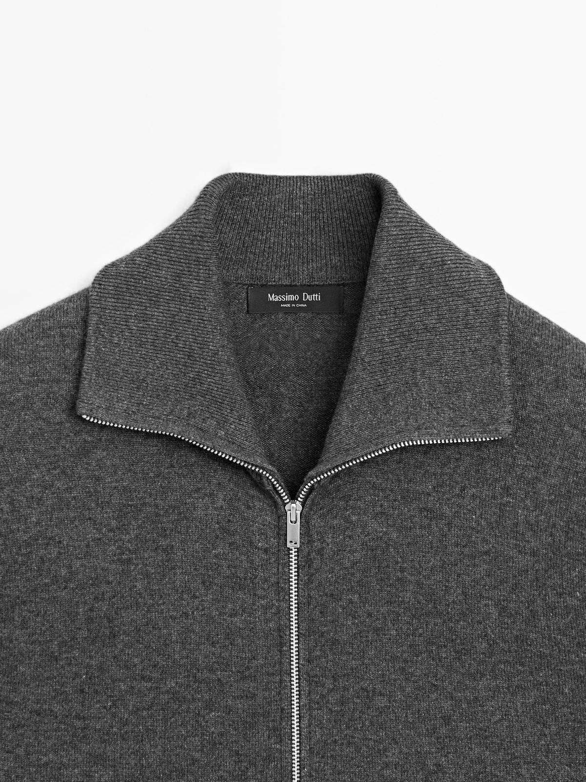 마시모두띠 프리미엄 울블렌드 하이넥 집업 니트 가디건 1017/226 MEDIUM GREY - 상세 이미지 3