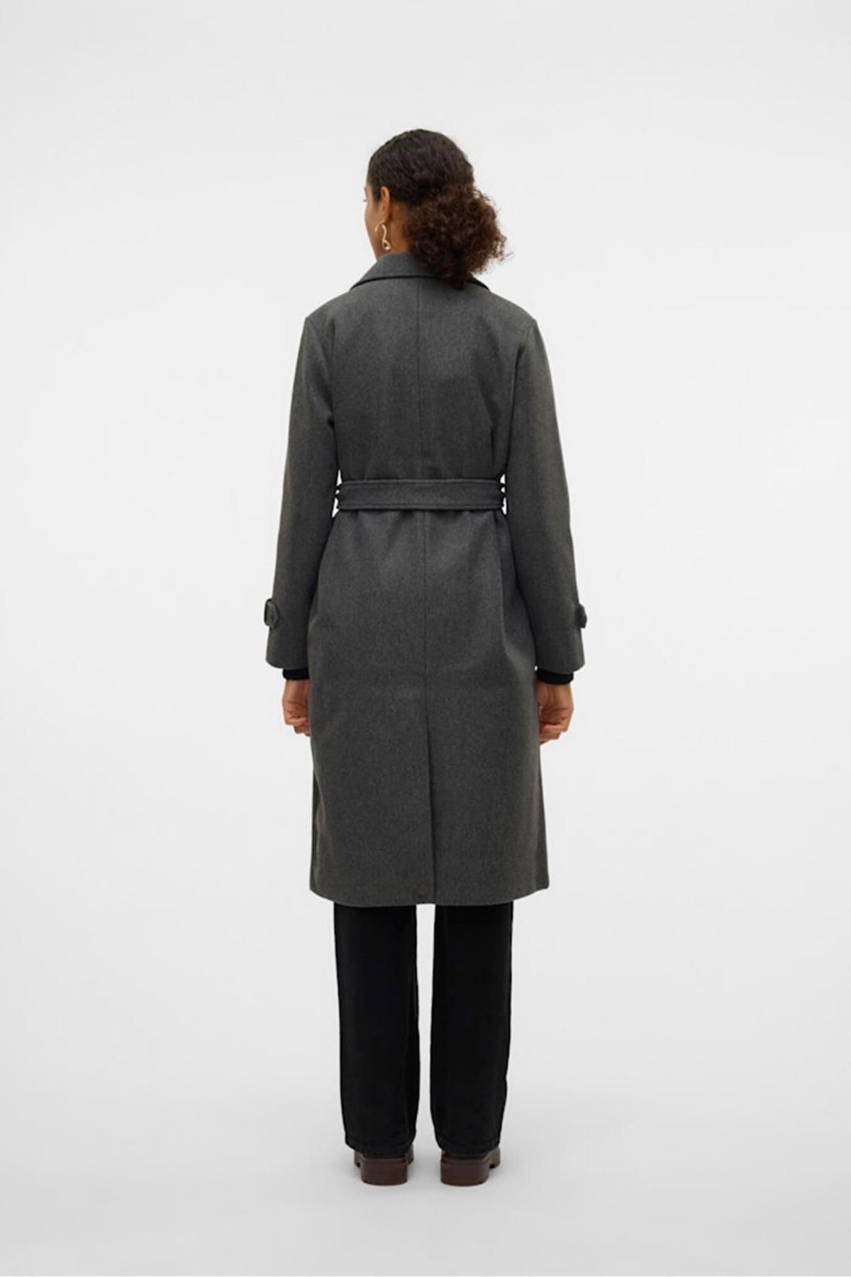 베로모다 벨트 디테일 울 롱 코트 7930156 GRIS OSCURO - 상세 이미지 5