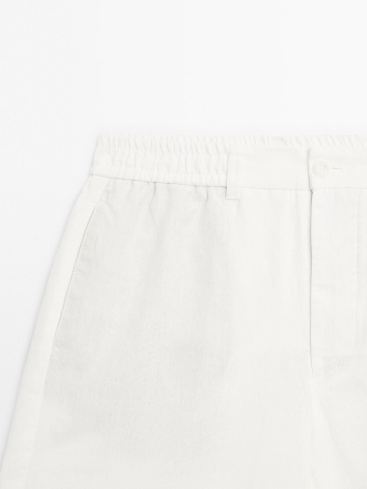 마시모두띠 라이트 린넨 베이직 버뮤다 반바지 2903/007 OFF WHITE 이미지 7