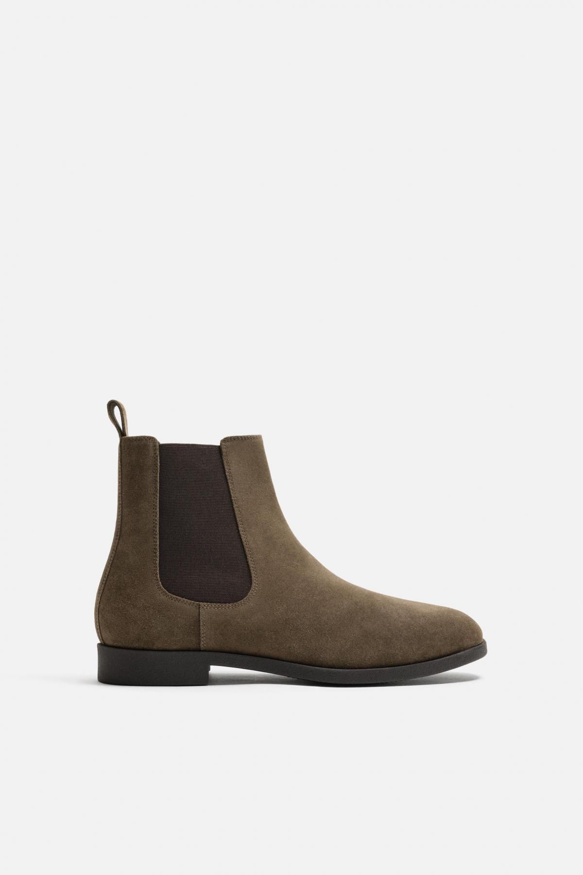 자라 프리미엄 스웨이드 첼시 부츠 2015/620 TAUPE GREY - 메인 이미지