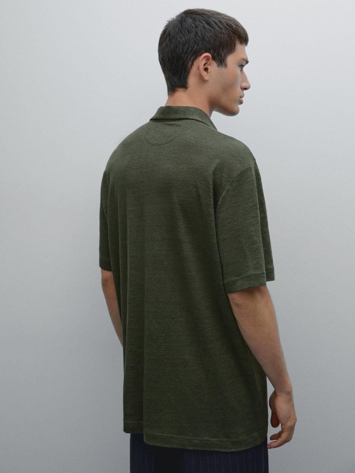 마시모두띠 100 리넨 프리미엄 반팔 폴로셔츠 0606/157 FADED GREEN - 상세 이미지 4