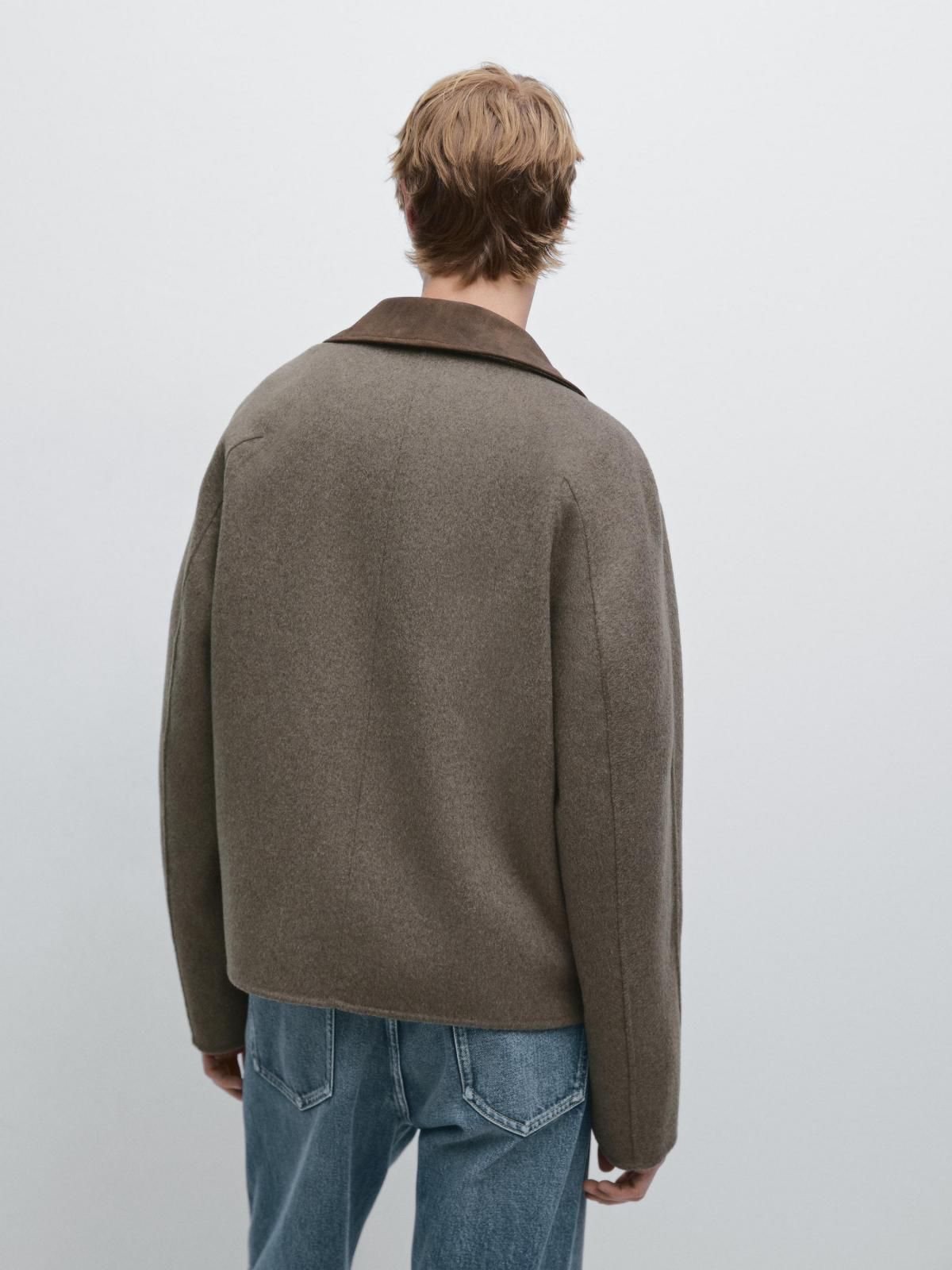 마시모두띠 테크니컬 더블울 카라 집업 재킷 2844/382 BROWN - 상세 이미지 3