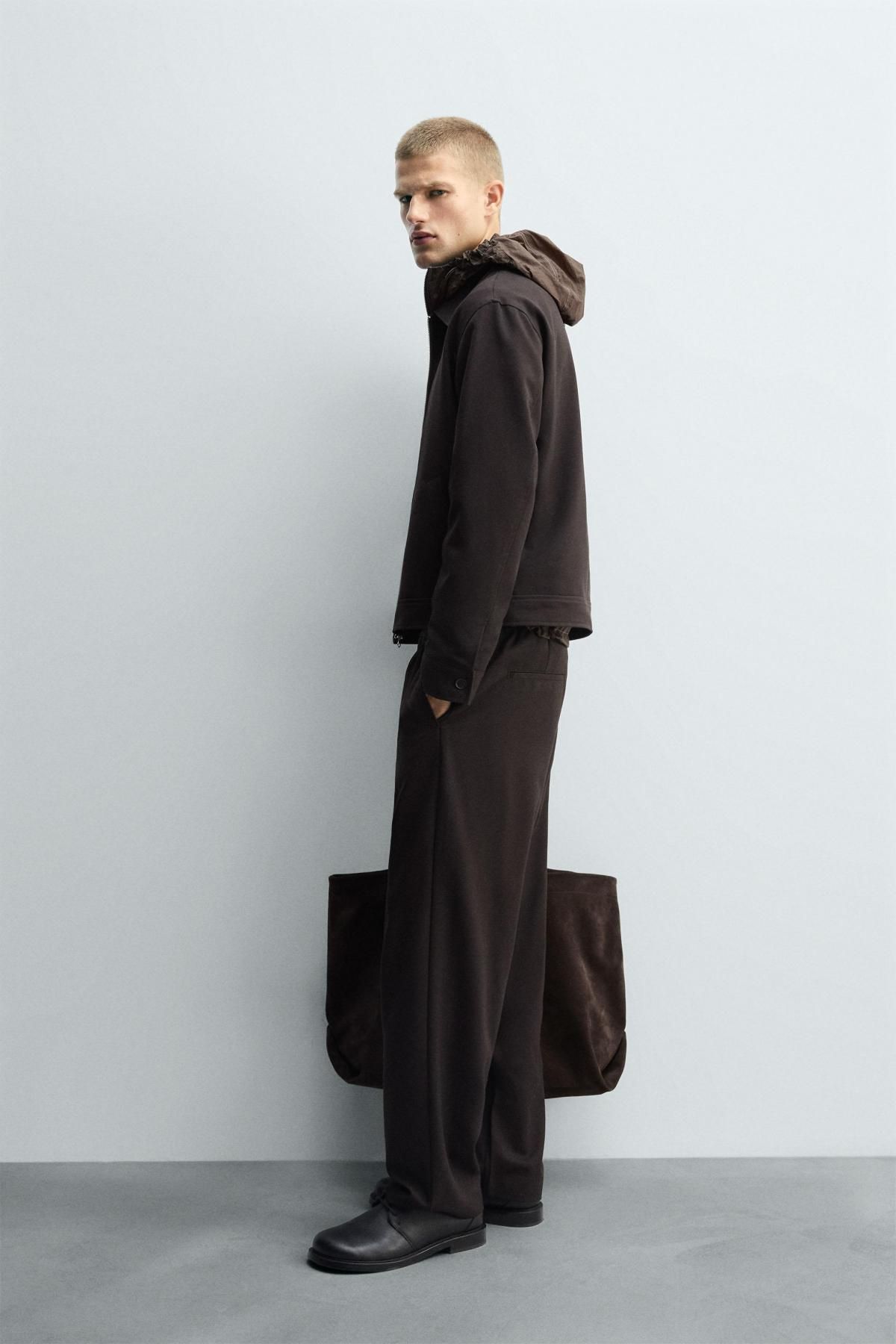 자라 테크니컬 레귤러핏 집업 오버셔츠 6861/959 BROWN - 상세 이미지 5