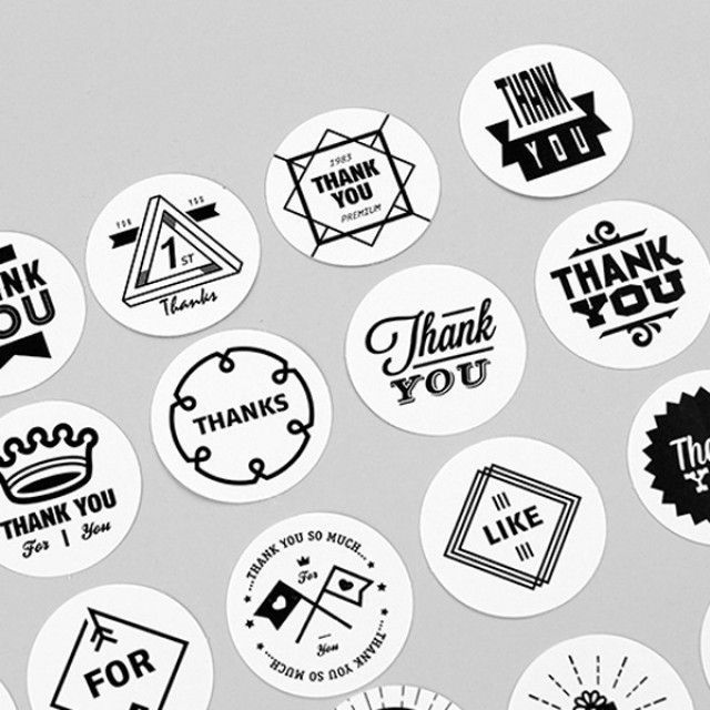 Circle Sticker Tin_08 (Black) 2개묶음 디자인스티 본상품 - 상품 이미지