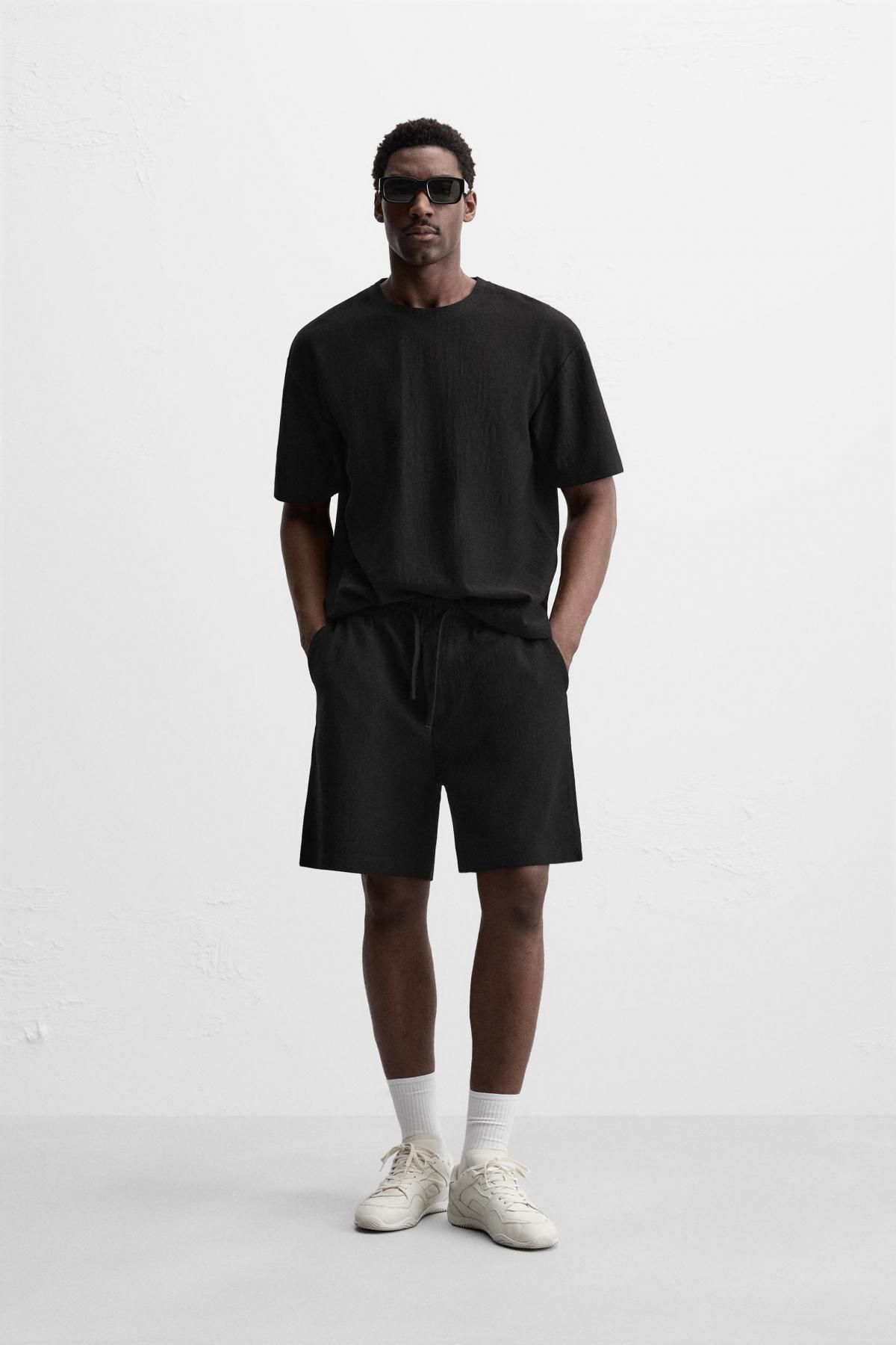 자라 텍스처 조거 버뮤다 쇼츠 3992/406 BLACK - 상세 이미지 2