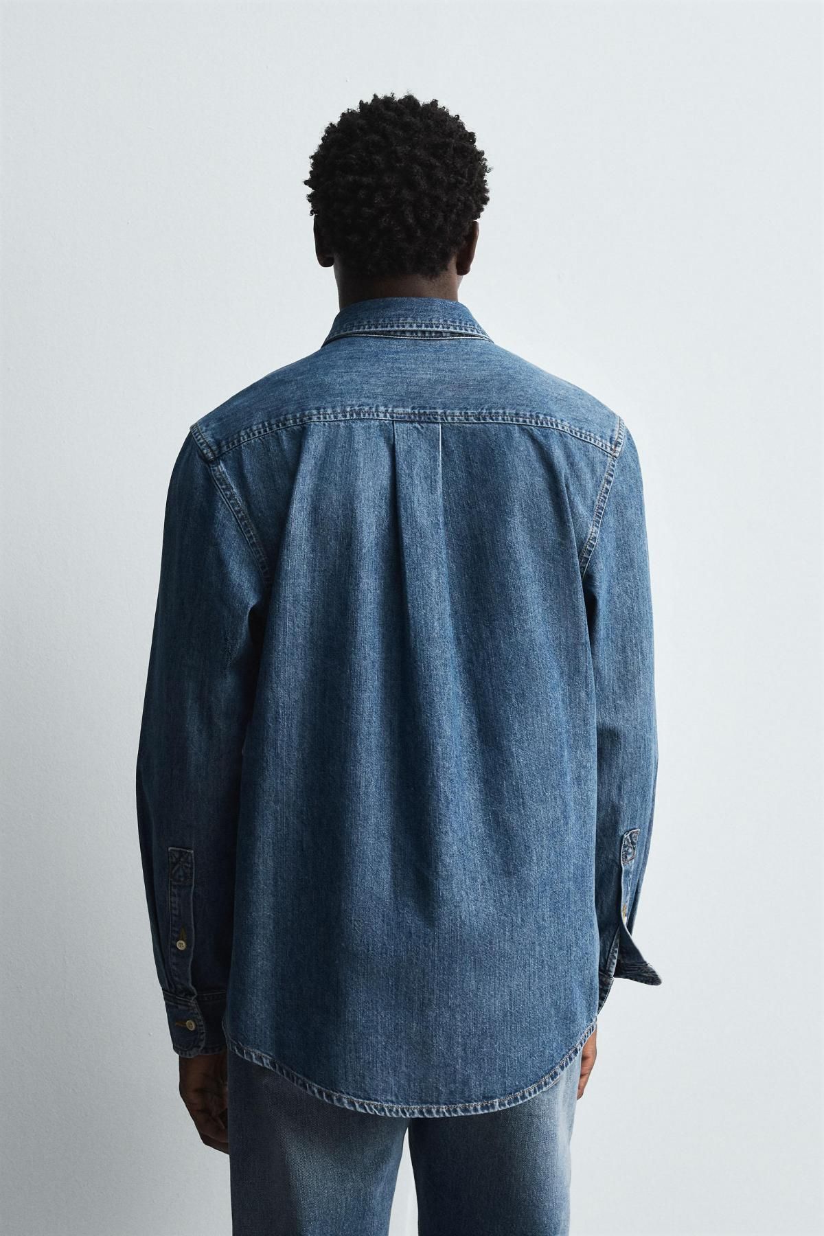 자라 트렌디 데님 긴팔 셔츠 3991/392 MID-BLUE - 상세 이미지 4