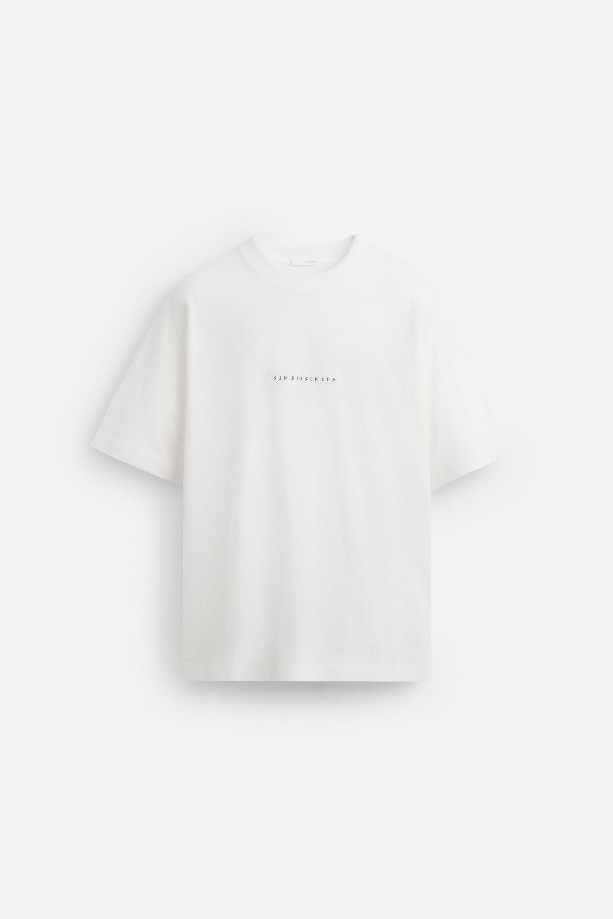 자라 콘트라스트 패치 라운드 반팔 티셔츠 0495/312 WHITE - 메인 이미지