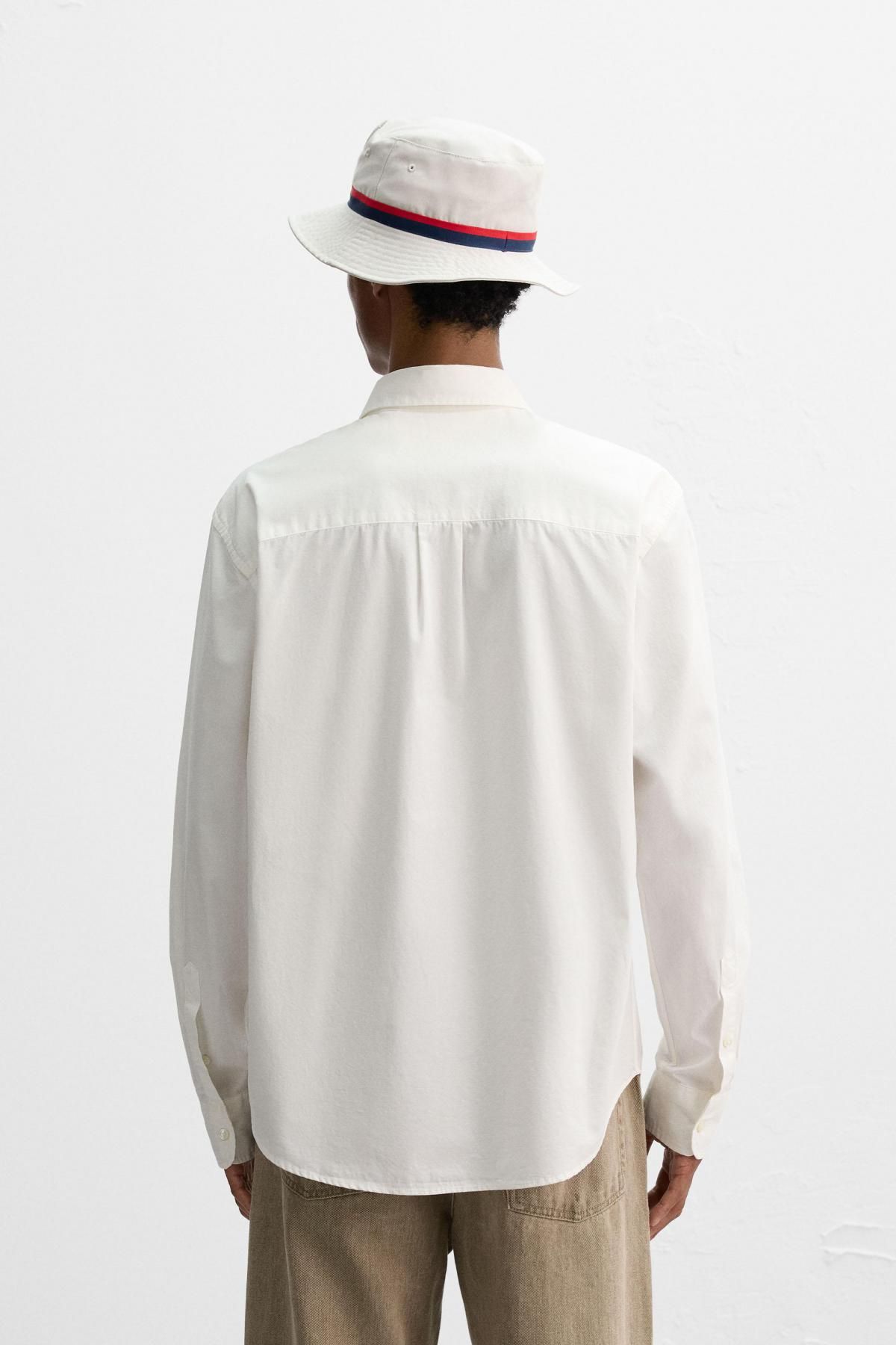 자라 코튼 레귤러핏 클래식 포켓 긴팔 셔츠 5679/573 WHITE - 상세 이미지 4