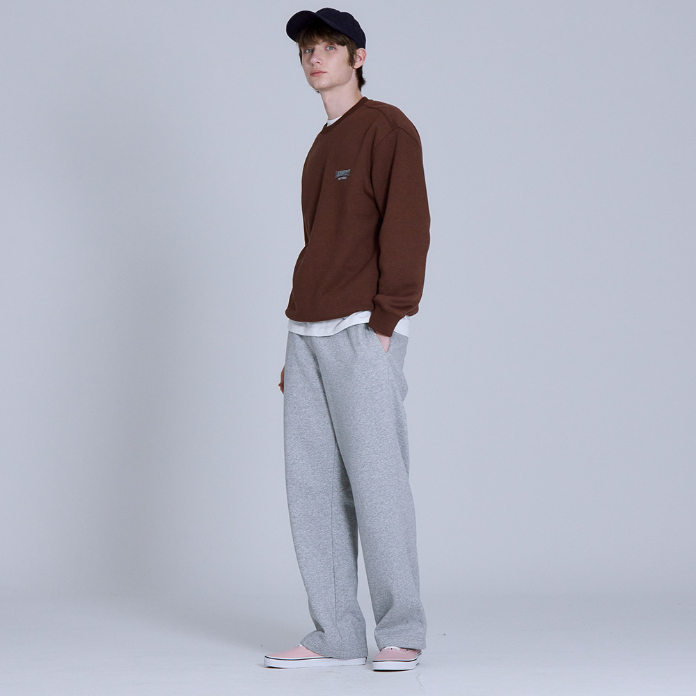 베이직하우스 공용 플리스프렌치테리 스트레이트핏 스웻 팬츠 - 상세 이미지 2