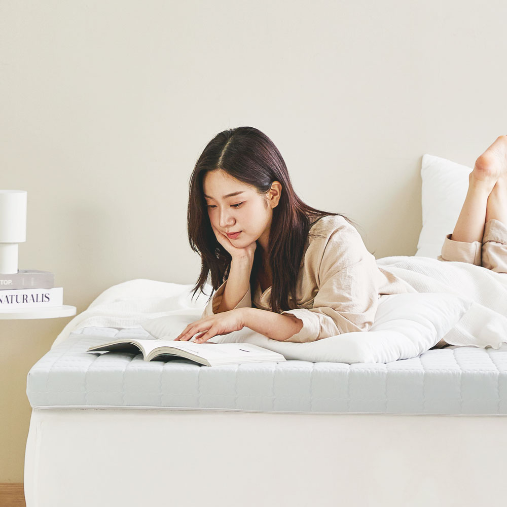 느루잠 3단 매트리스 7cm 허리가 편안한 바닥 토퍼 매트 세이지민트 퀸 Q - 상세 이미지 2