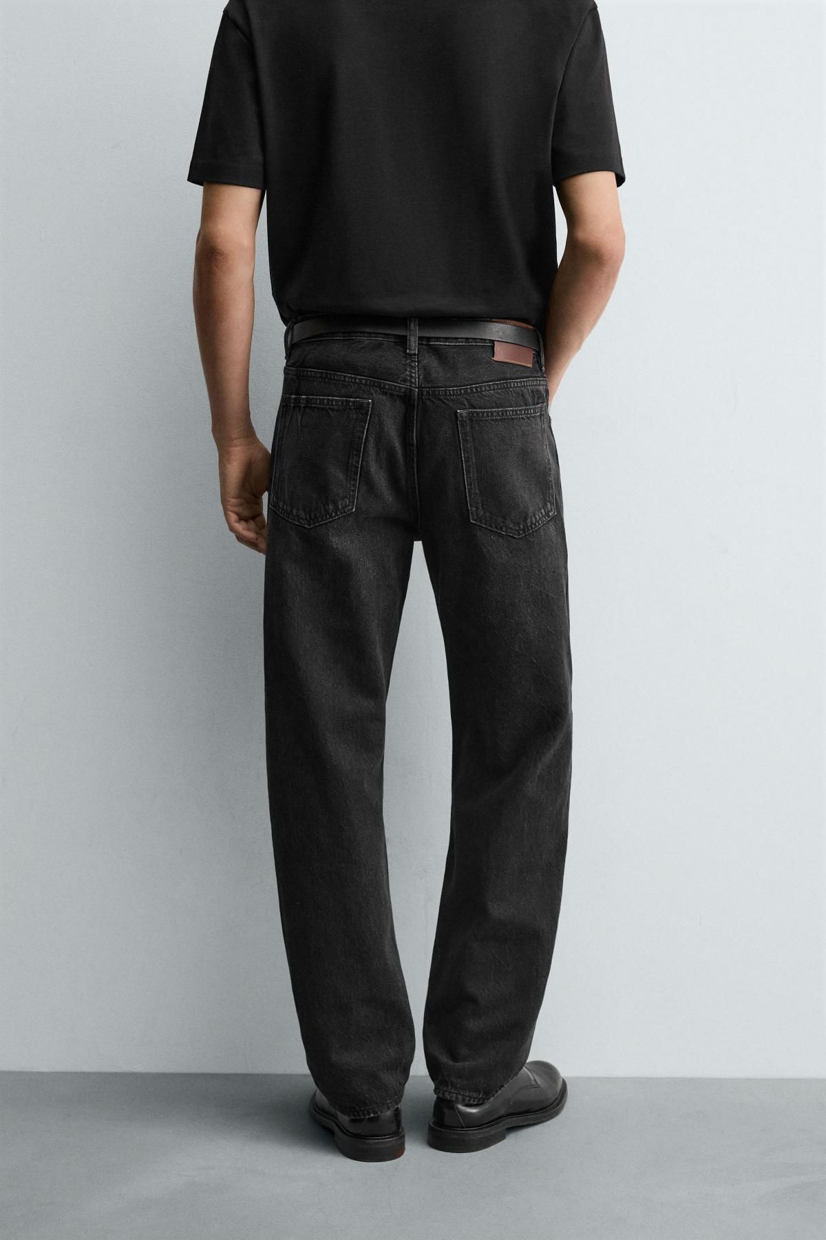 자라 테크니컬 블랙 스트레이트핏 데님 팬츠 8062/330 CHARCOAL - 상세 이미지 4