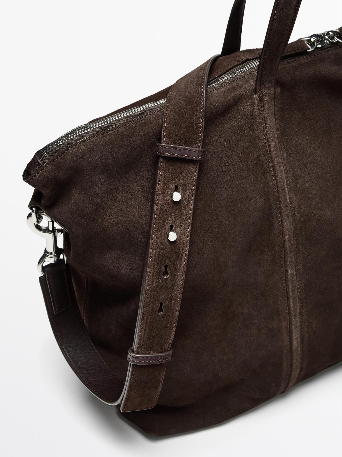 마시모두띠 프리미엄 스플릿 스웨이드 레더 트래블백 2153/465 BROWN - 상세 이미지 2