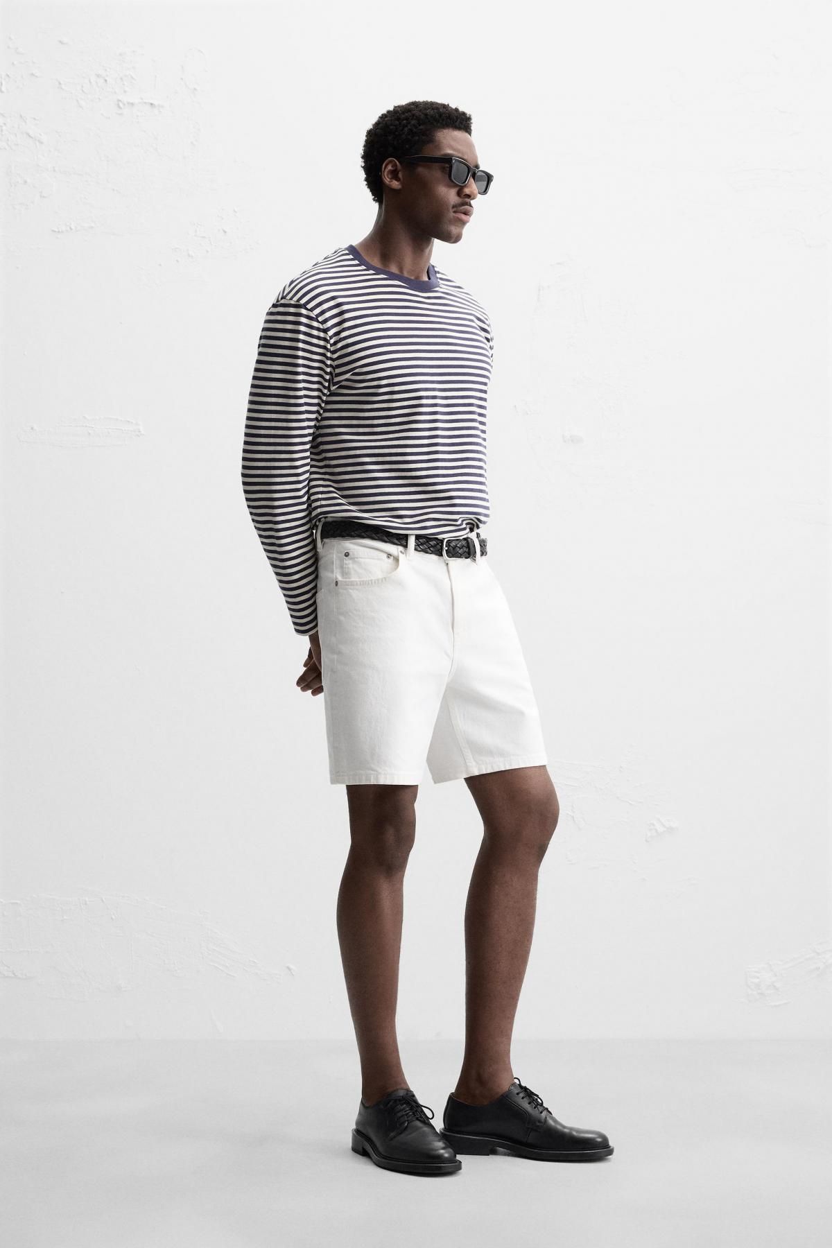 자라 레귤러핏 데님 버뮤다 쇼츠 0774/410 WHITE - 상세 이미지 5