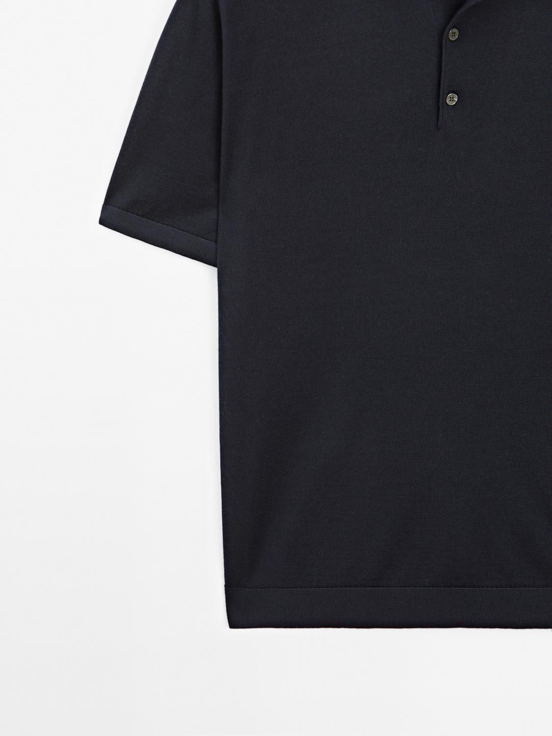 마시모두띠 프리미엄 울블렌드 반팔 니트 폴로셔츠 0931/210 NAVY BLUE - 상세 이미지 5