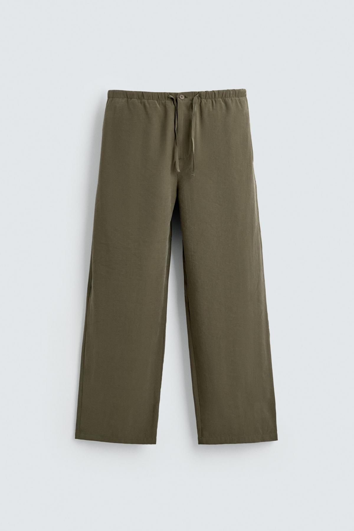 자라 릴렉스핏 모달 블렌드 와이드 팬츠 6726/029 KHAKI - 상세 이미지 5