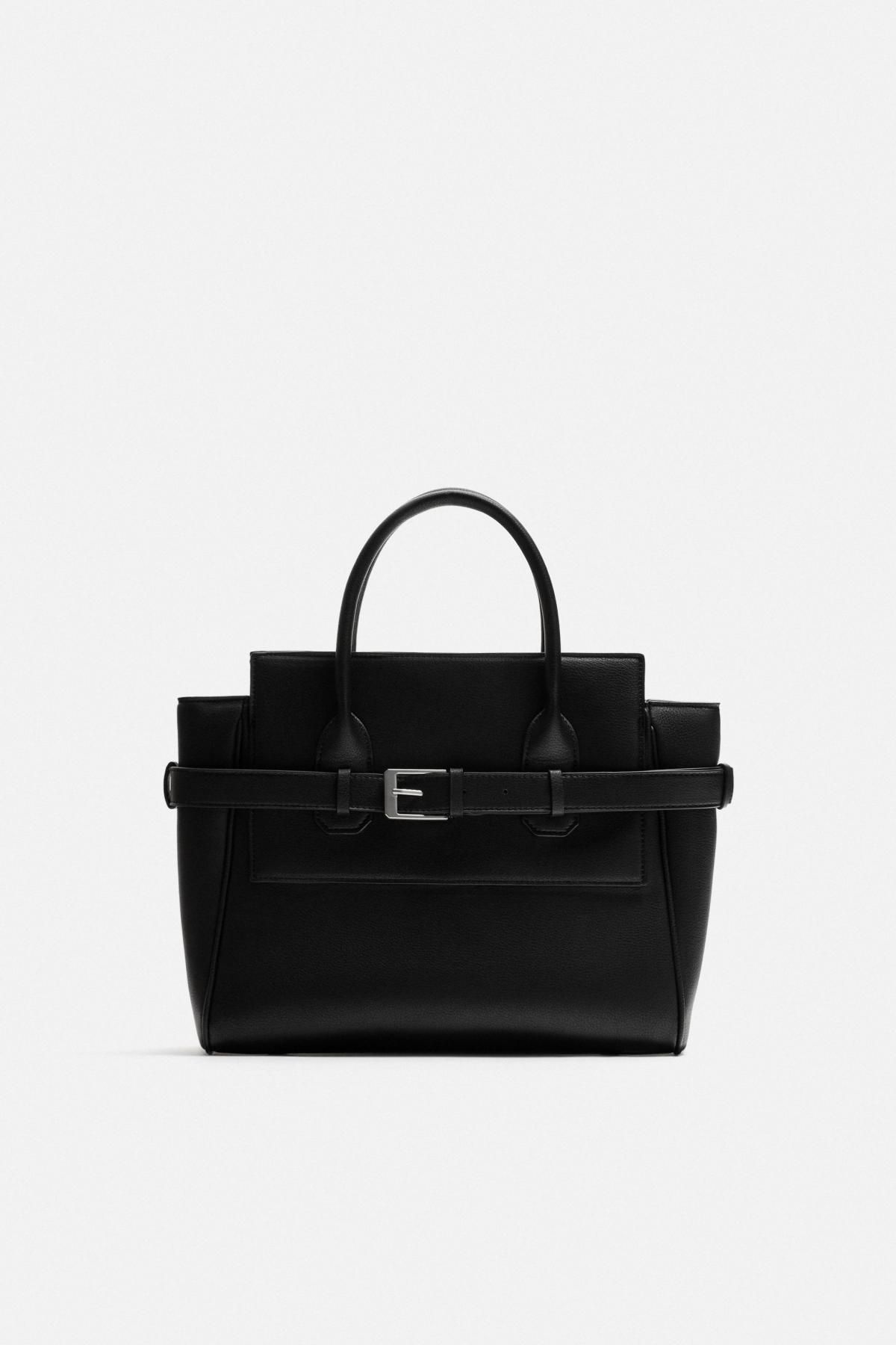 자라 모던 클래식 벨트 디테일 토트백 3507/620 BLACK - 상품 이미지