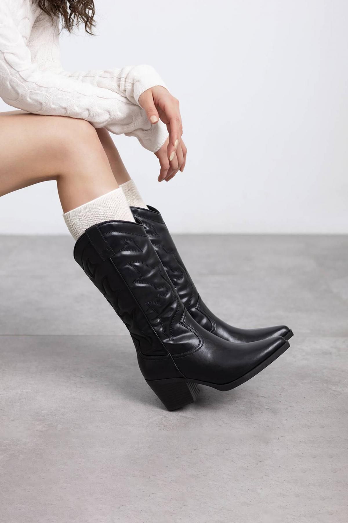 엑스티아이 웨스턴 메탈릭 카우보이 미들 부츠 1522750 NEGRO - 상세 이미지 2