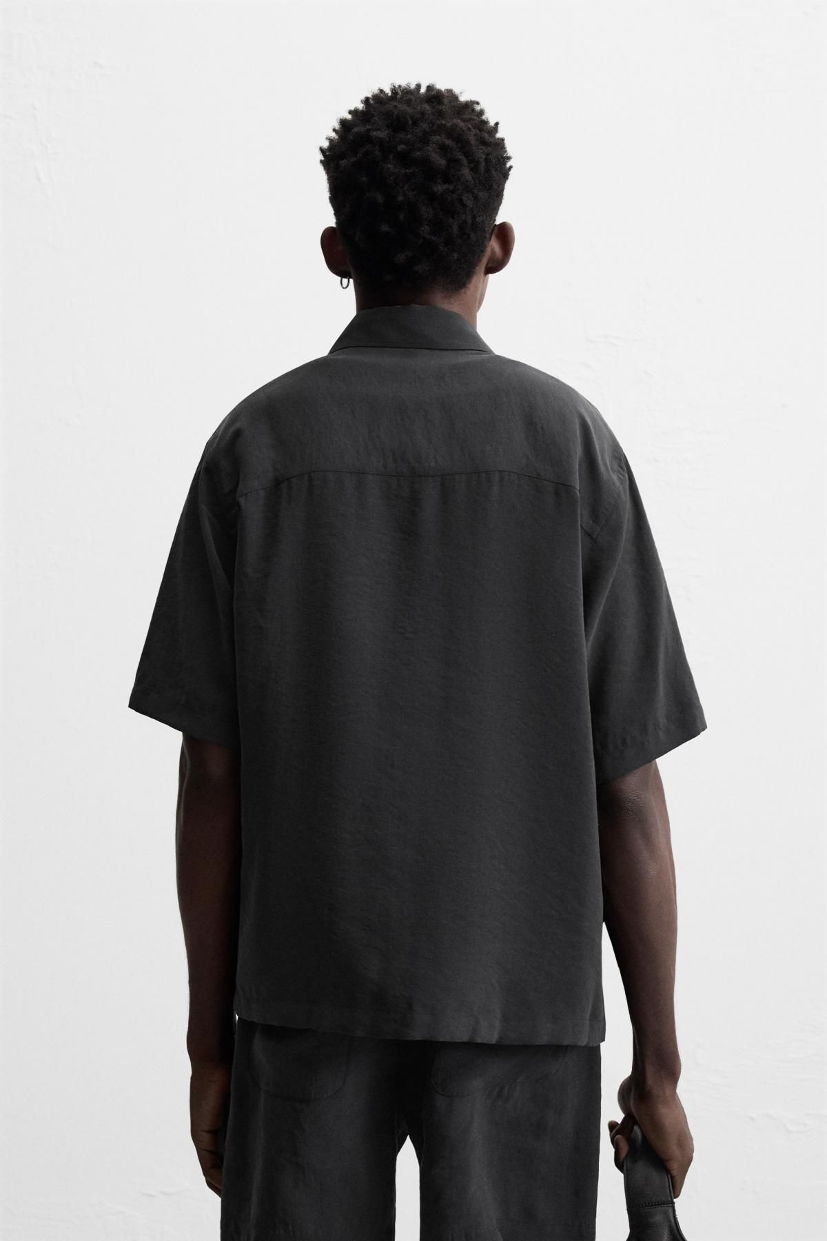 자라 릴렉스핏 플루이드 셔츠 7545/438 BLACK - 상세 이미지 4