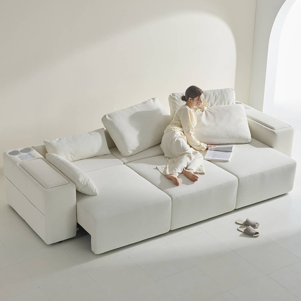 4인용 타이보텍스 모션 소파 리클라이너 슬라이딩 무빙 패브릭 쇼파 450 V2